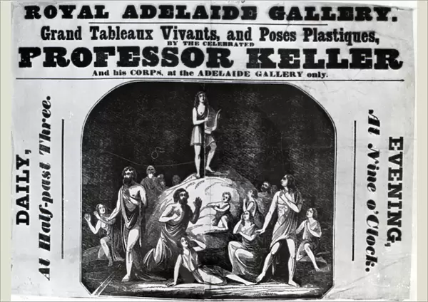 Handbill advertising Professor Kellers Grand Tableaux Vivants, c. 1846
