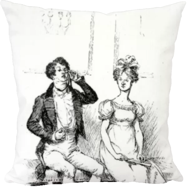 Without once opening his lips, illustration from Pride & Prejudice