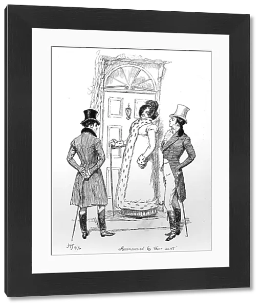 Accompanied by their aunt, illustration from Pride & Prejudice by Jane Austen