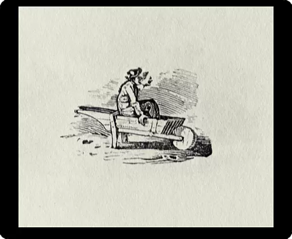 A Man in a Wheelbarrow from History of British Birds and Quadrupeds publ 1815?
