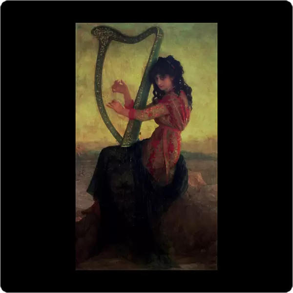 Muse Playing the Harp (oil on canvas)