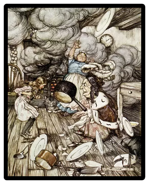 In the Duchesss Kitchen, illustration to Alices Adventures in Wonderland