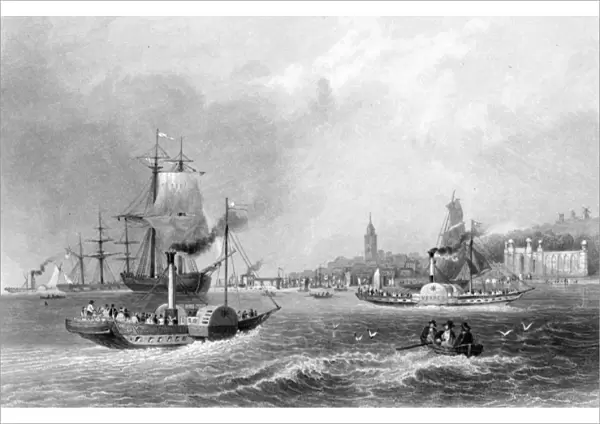 Gravesend, engraved by H. Adlard, published in Findens Ports and Harbours