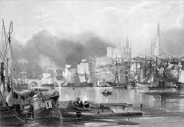 Newcastle-upon-Tyne, engraved by Edward Finden (engraving)
