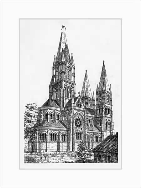 Cork Cathedral, illustration from The Architect, 1869 (engraving)