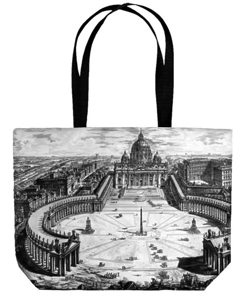 Bird s-eye view of St. Peters Basilica and Piazza, form the Views of Rome series