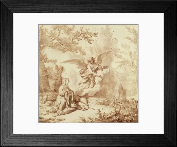 Framed Print : Print of Hagar in the Wilderness, a Dutch drawing Framed Print : Print of Hagar in the Wilderness, a Dutch drawing