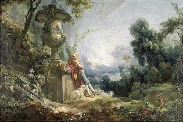 Pastoral Scene, or Young Shepherd in a Landscape (oil on canvas)