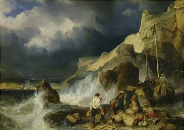 The Onslaught of the Smugglers, c. 1837 (oil on canvas)