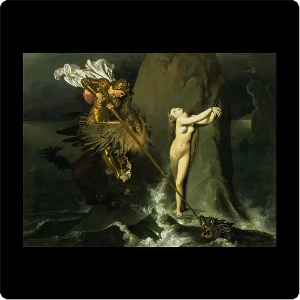 Ruggiero Rescuing Angelica, 1819 (oil on canvas)