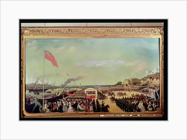 Napoleon III (1808-73) Welcoming Queen Victoria (1819-1901) at the Port of Boulogne