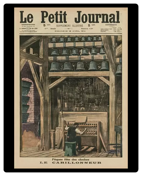 Easter, the bell ringer, front cover illustration from Le Petit Journal