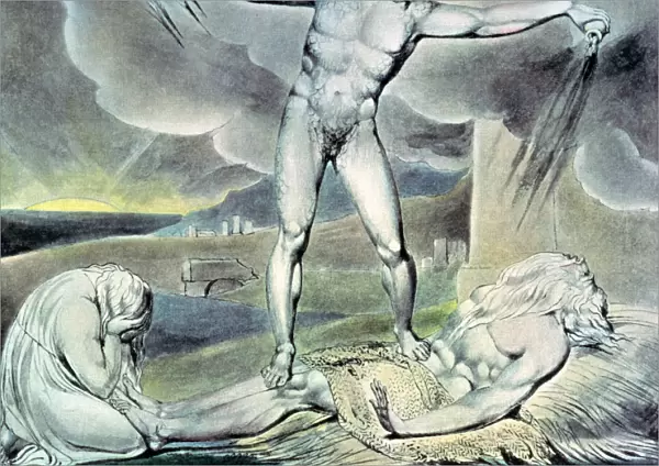 Illustrations of the Book of Job; Satan smiting Job with Sore Boils, 1825 (pen, w  /  c