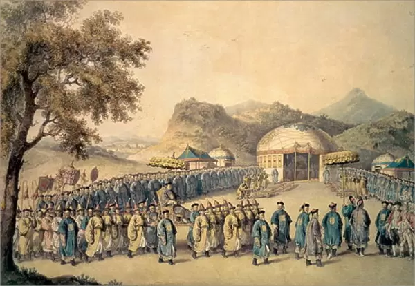 The Approach of the Emperor of China to his tent in Tartary to receive the British Ambassador