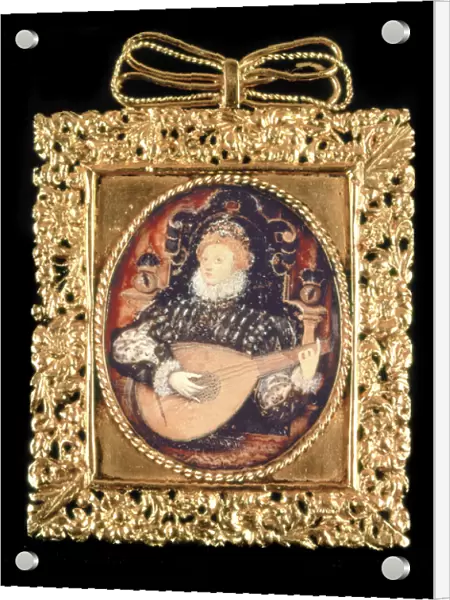 Queen Elizabeth I playing the lute (w  /  c on paper) (see also 3912)