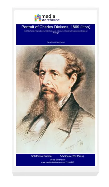 Portrait of Charles Dickens, 1869 (litho)