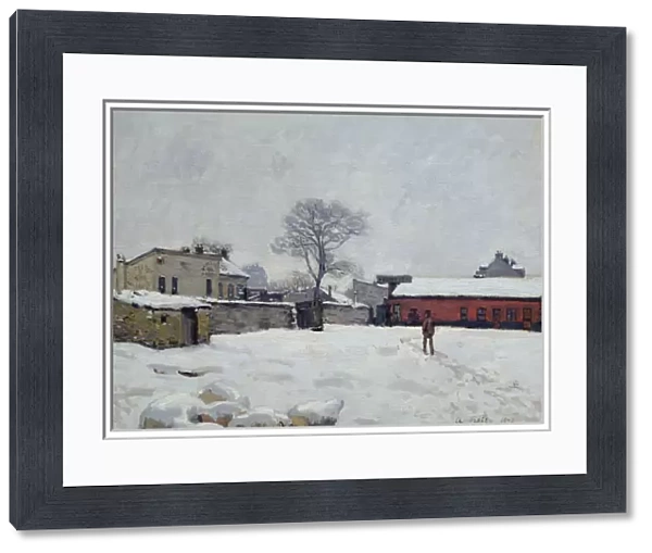 Under Snow: the farmyard at Marly-le-Roi, 1876 (oil on canvas)