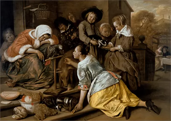 The Effects of Intemperance, c. 1663-65 (oil on panel)