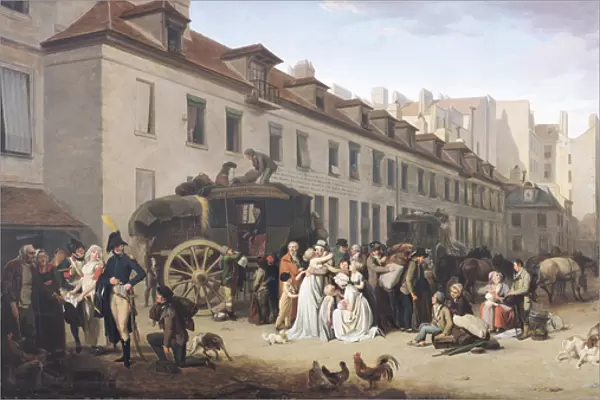 The Arrival of a Stagecoach at the Terminus, rue Notre-Dame-des-Victoires, Paris