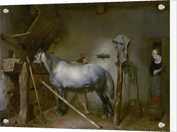 Horse in a Stable, c. 1652-54 (oil on panel)