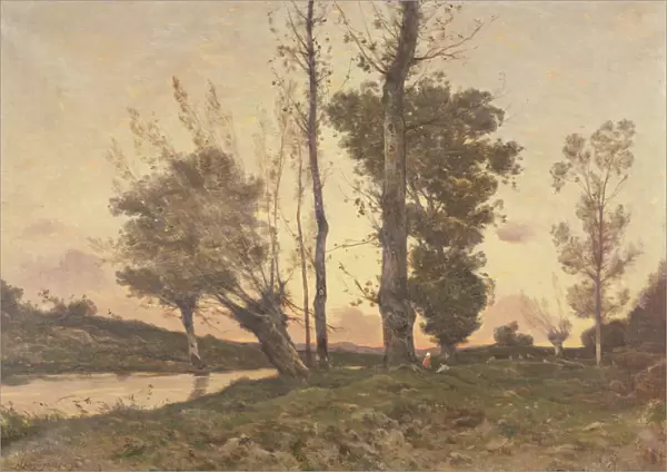 Landscape with a Stream (oil on canvas)
