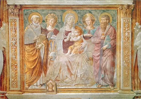 Virgin and Child surrounded by Saint Michael, Saint Catherine, Saint Marguerite and Saint Paul