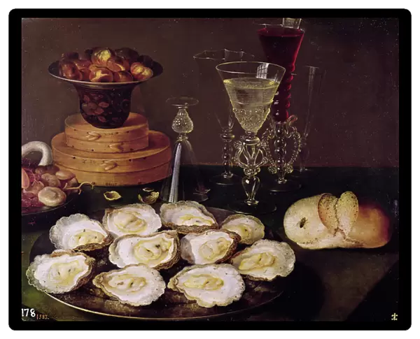 Still Life with Oysters and Glasses, 1606 (oil on panel)