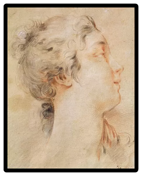 Head of a Woman Turned to the Right (black pencil and sanguine)
