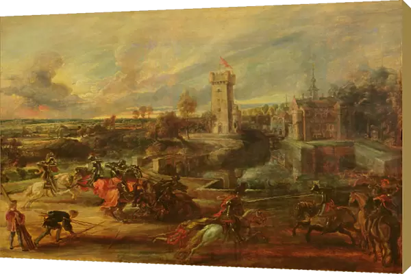Tournament by the Moat of Steen Castle (oil on panel)