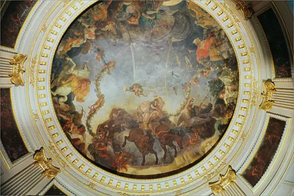 Ceiling depicting the Goddess Aurora (oil on backed canvas)