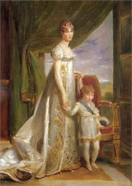 Hortense-Eugenie de Beauharnais (1783 - 1837), Queen of Holland and her son Charles