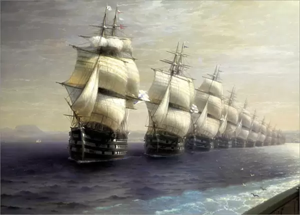 Parade of the Black Sea Fleet in 1849, 1886 (oil on canvas)