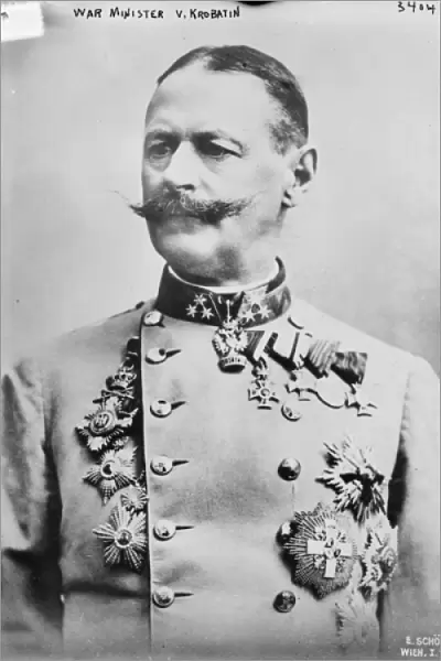 War Minister V. Krobatin, 1914 (b  /  w photo)