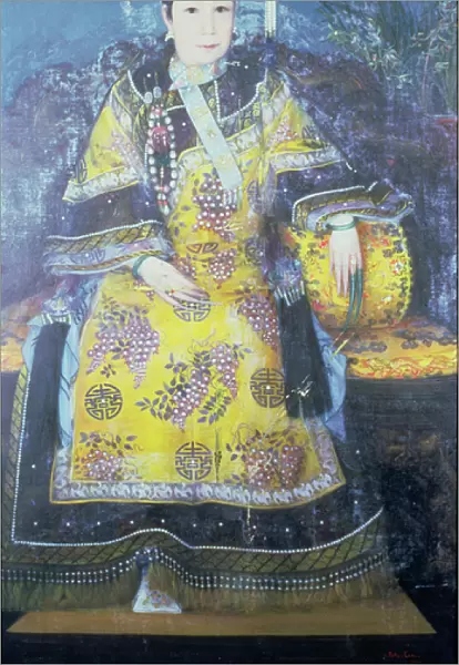 Portrait of the Empress Dowager Cixi (1835-1908) (oil on canvas) (see also 209281