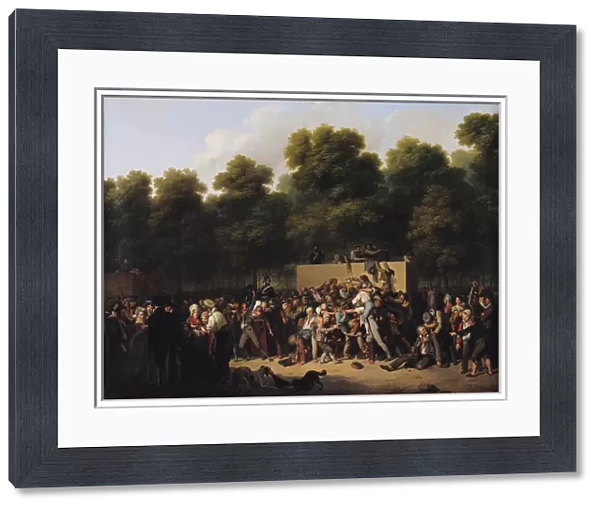 The Distribution of Food and Wine on the Champs-Elysees, 1822 (oil on canvas)