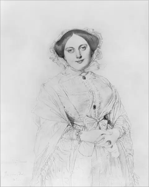 Portrait of Madame Ingres, 1852 (pencil on paper)