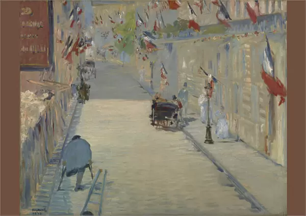 The Rue Monsier with Flags, 1878 (oil on canvas)