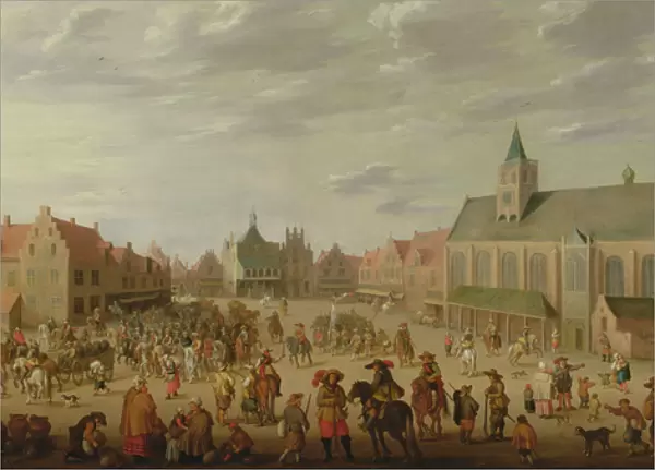 A military procession in the town square of Amersfoort