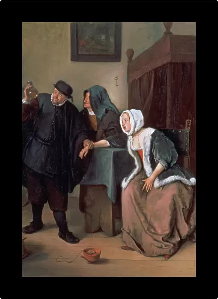 The Physicians Visit (oil on panel)