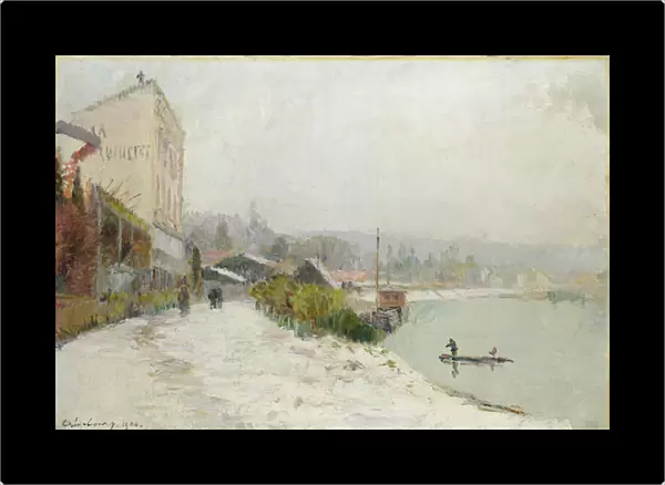 Le Seine au Bas-Meudon, Temps de neige, 1900 (oil on canvas)