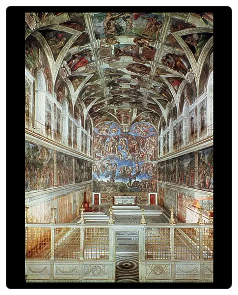 Interior view of the Sistine Chapel (photo) (pre-restoration)