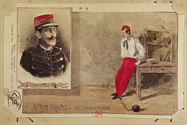 Alfred Dreyfus (1855-1935) as a prisoner, 1894-1906 (colour litho)