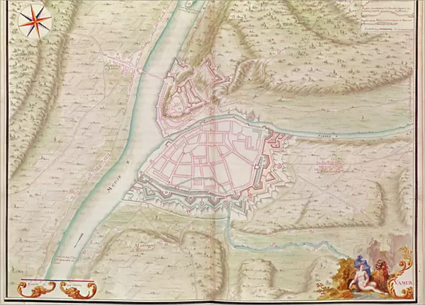 Namur and the surrounding area, from Atlas de Louis XIV. Plans des places etrangeres