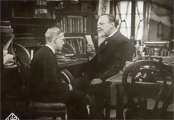 Still from the film The Blue Angel with Emil Jannings and Rolf Mueller