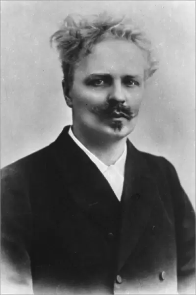 Portrait of Swedish writer August Strindberg (b  /  w photo)