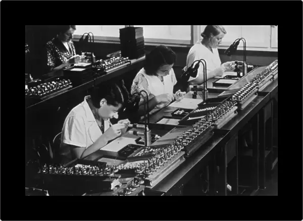 Assembly line for television broadcasting equipment at the Telefunken manufacturing plant