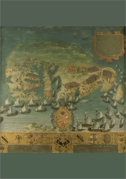 Naval victory of Don Garcia de Toledo in Malta (Biccherna), 1565 (oil on panel)