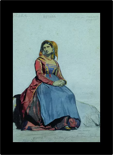 Woman of Procida, seated (w  /  c on paper)