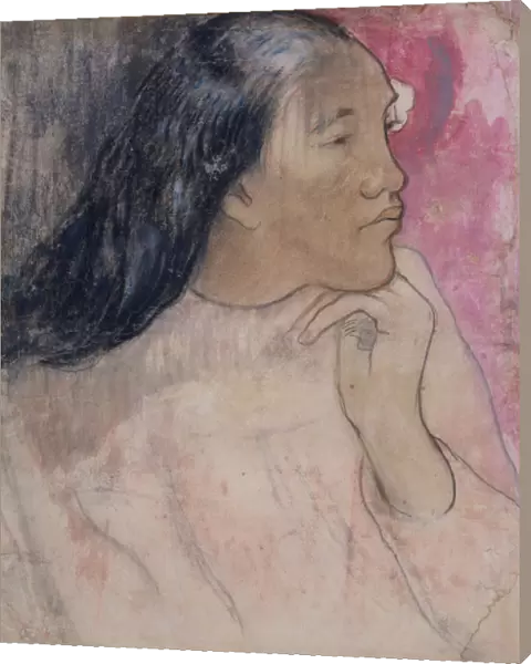 A Tahitian Woman with a Flower in Her Hair, 1891-92 (charcoal, pastel, and wash)