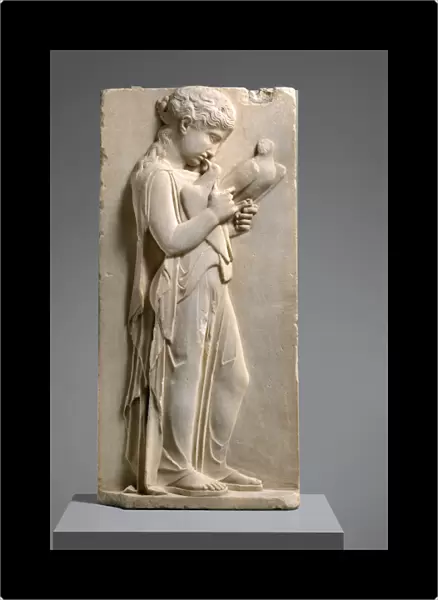 Marble Grave stele of a little girl, c. 450-440 BC (marble)